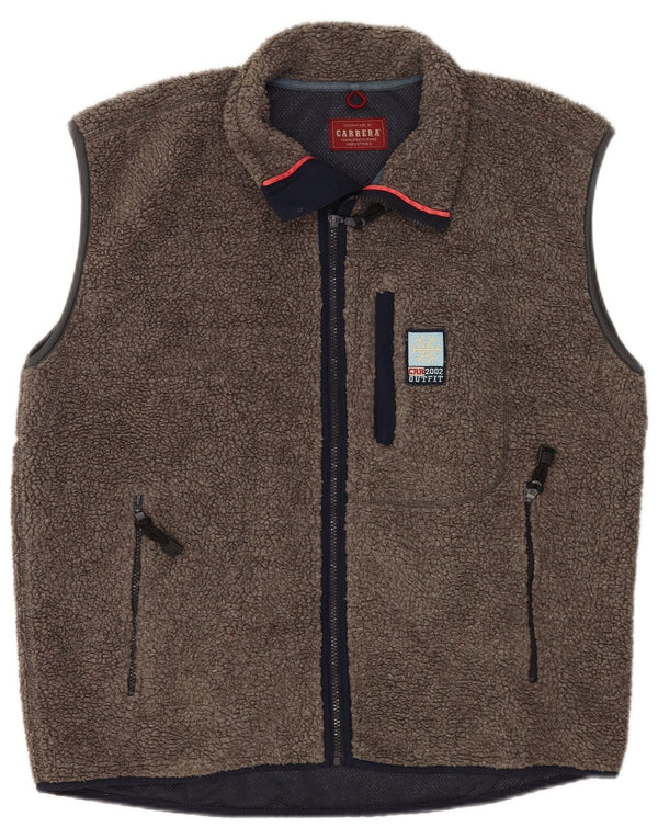 Carrera Herren Fleeceweste UK 40 Large Braun Retro