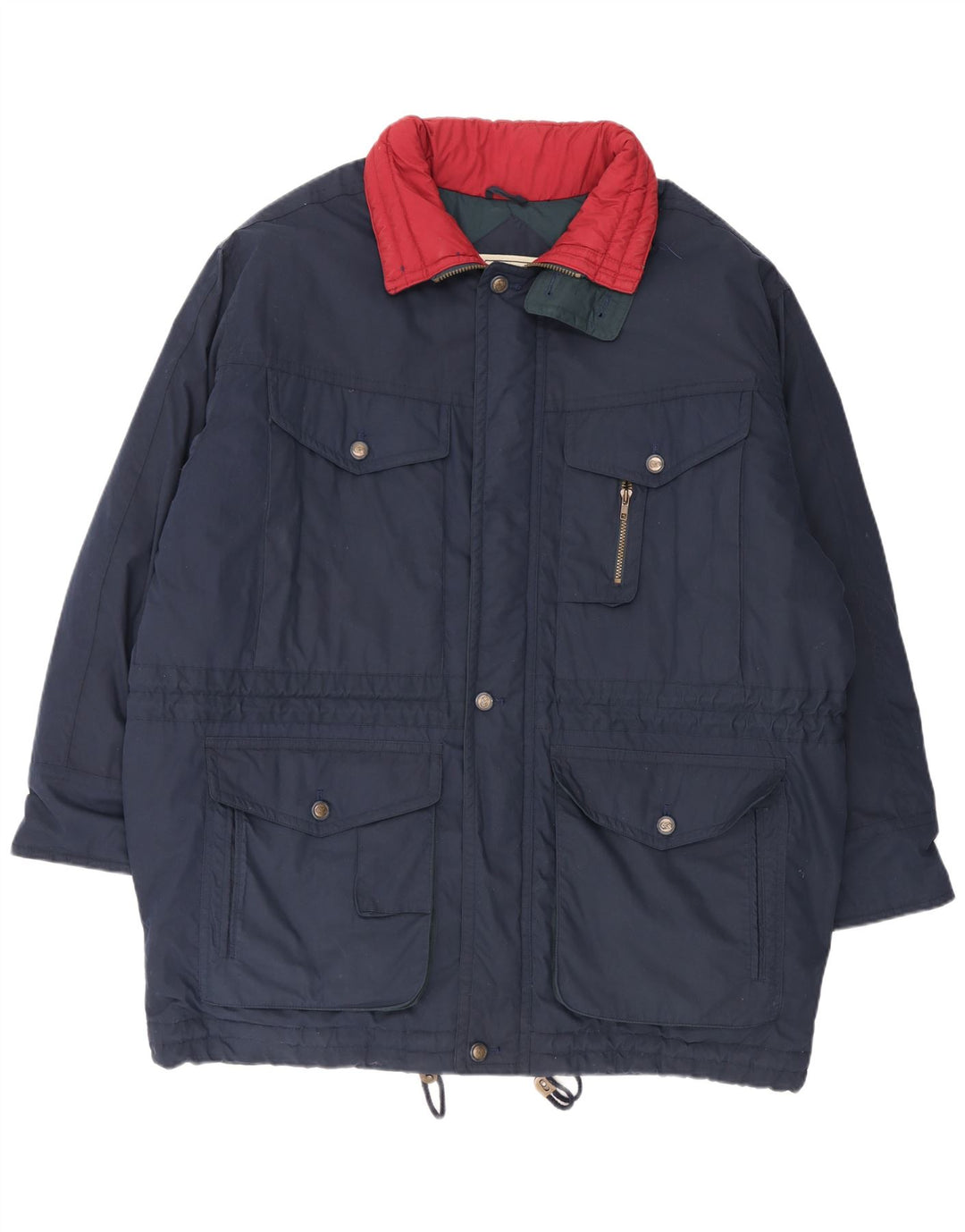 Conte Massimo Herren Wattierte Jacke IT 56 3XL Marineblau Colourblock Baumwolle