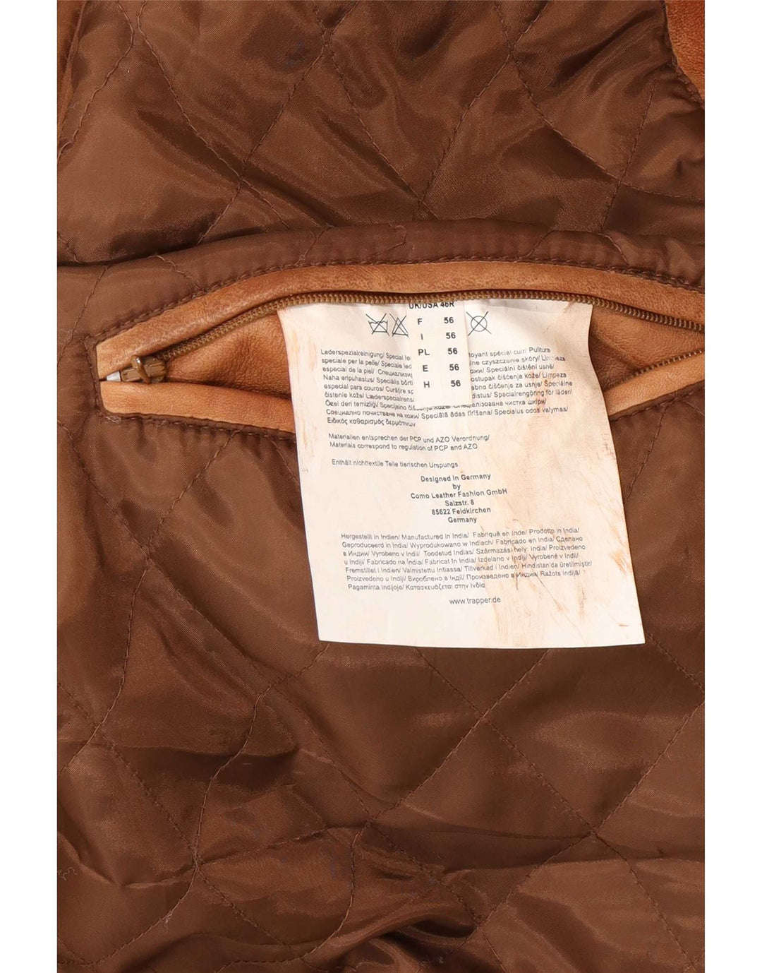 Trapper Herren Lederjacke IT 56 3XL Braunes Leder