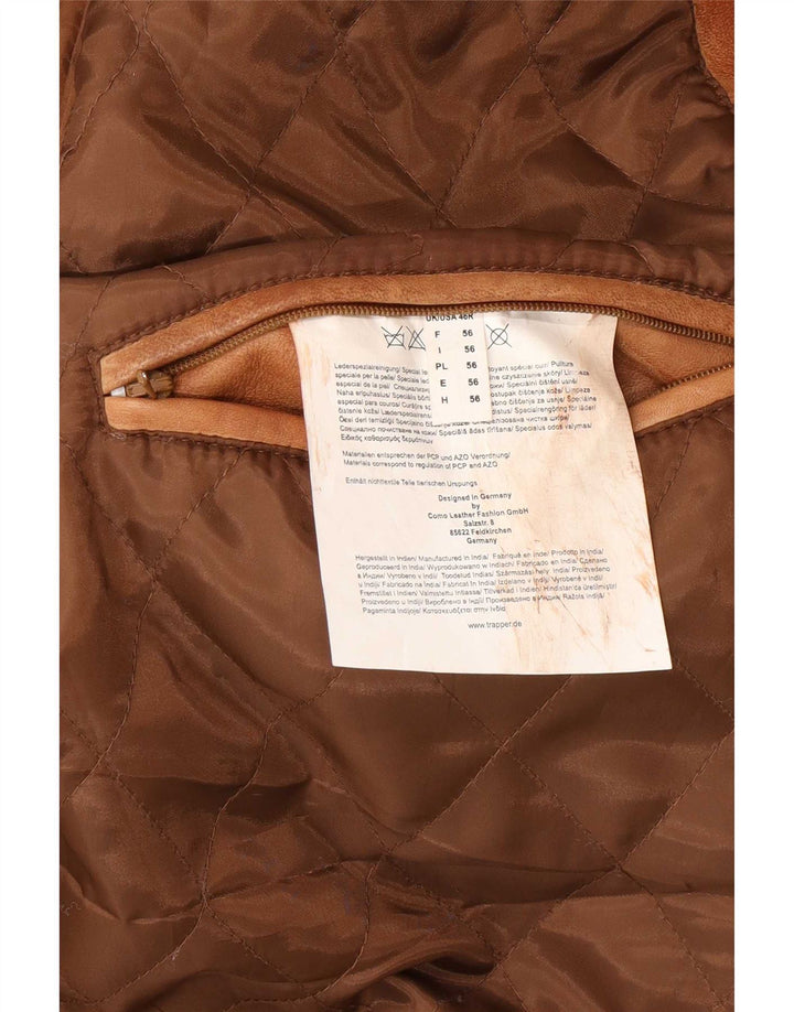 Trapper Herren Lederjacke IT 56 3XL Braunes Leder