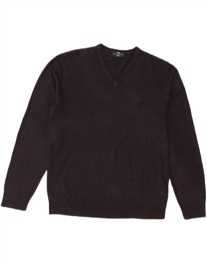 Marks & Spencer Herren Blue Harbour Pullover mit V-Ausschnitt, Größe L, Marineblau