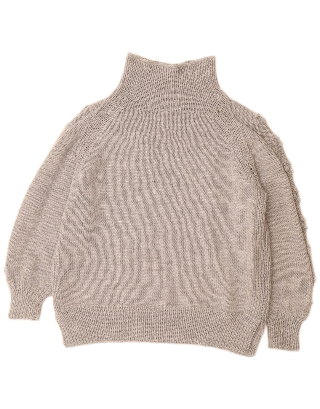 VINTAGE Rollkragenpullover für Damen, UK 14, Größe L, Grau