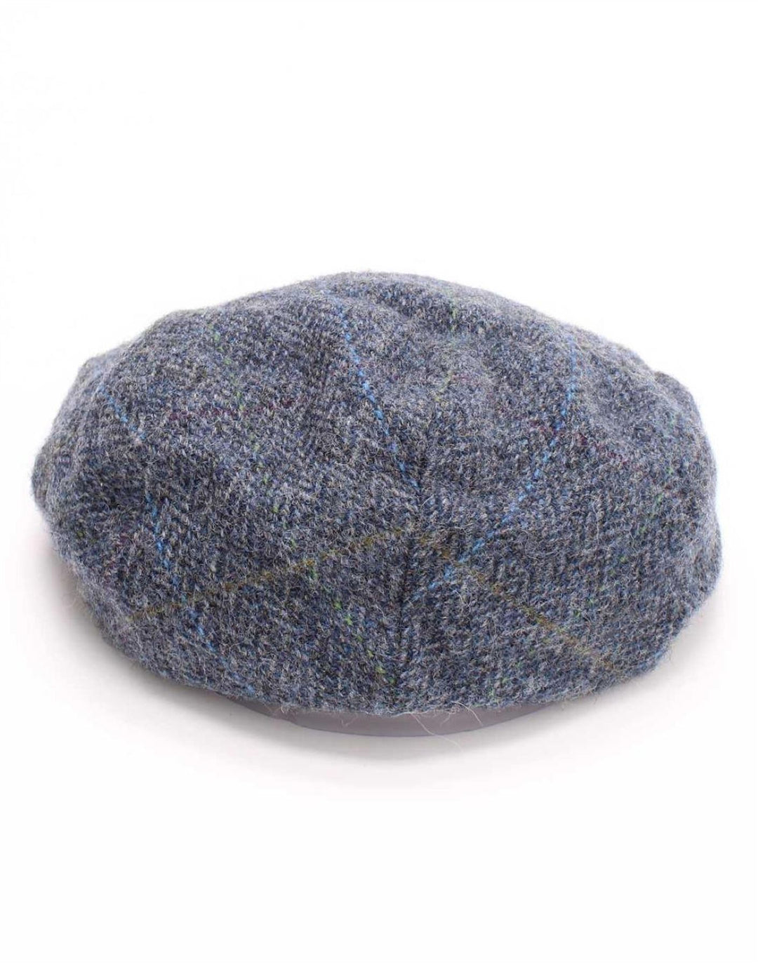 John Hanly Herren Schiebermütze XL Blue Herringbone New Wool Classic