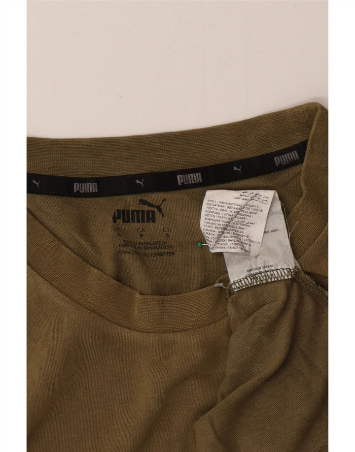 Puma Herren T-Shirt mit Grafik, Größe S, Khaki, Baumwolle