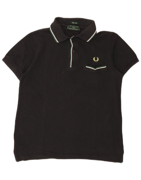 Fred Perry Herren Slim Fit Poloshirt Mittelschwarze Baumwolle