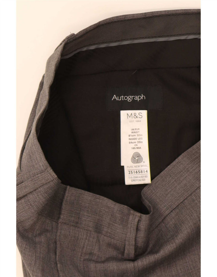 Marks & Spencer Herren Autograph Slim Anzughose W32 L33 Graue Wolle