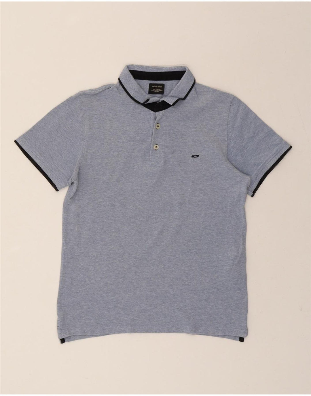 JACK & JONES Mens Polo Shirt Medium Blue Cotton Vintage Jack & Jones and Second-Hand Jack & Jones from Messina Hembry 
