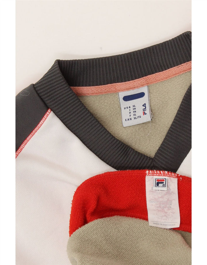 FILA Herren-Sweatshirt-Pullover XL, mehrfarbig, Colourblock-Polyester