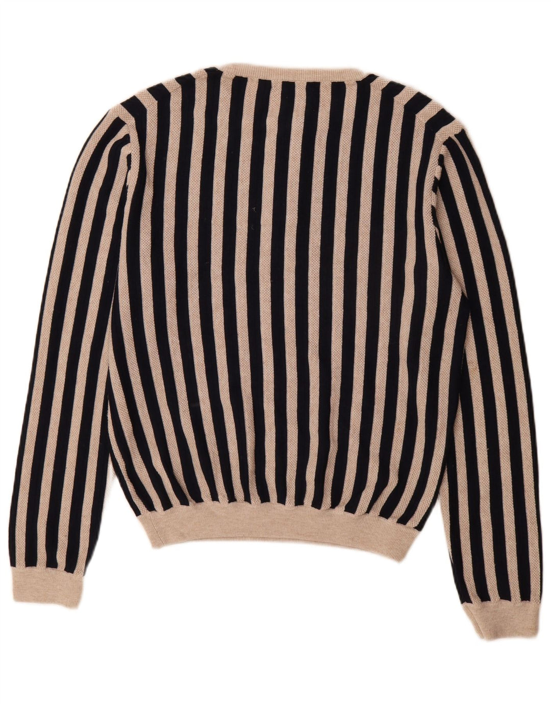Reiss Damen-Pullover mit Reißverschluss am Hals, UK 14, mittelschwarz gestreift, Polyester