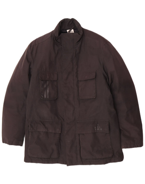 Adidas Mens Padded Coat UK 38/40 Medium Black Polyester