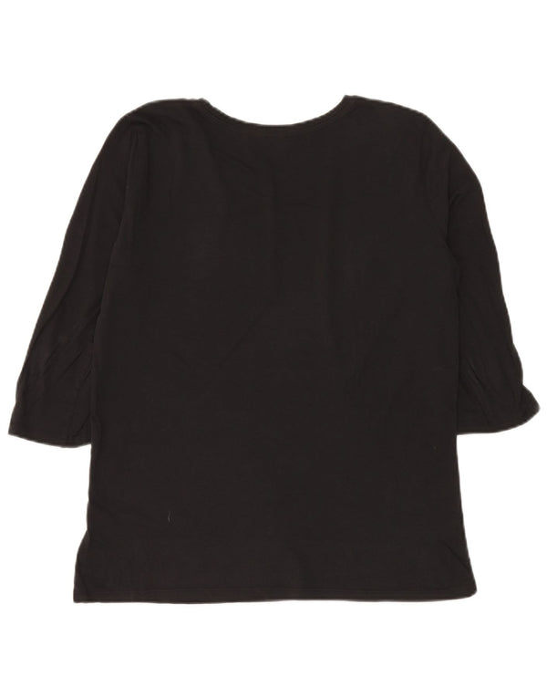 Marella Damen EMME Graphic Top 3/4 Ärmel UK 12 Medium Schwarz