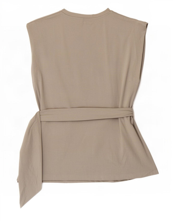 Zara Damen Weste Top UK 14 Mittelgraue Baumwolle