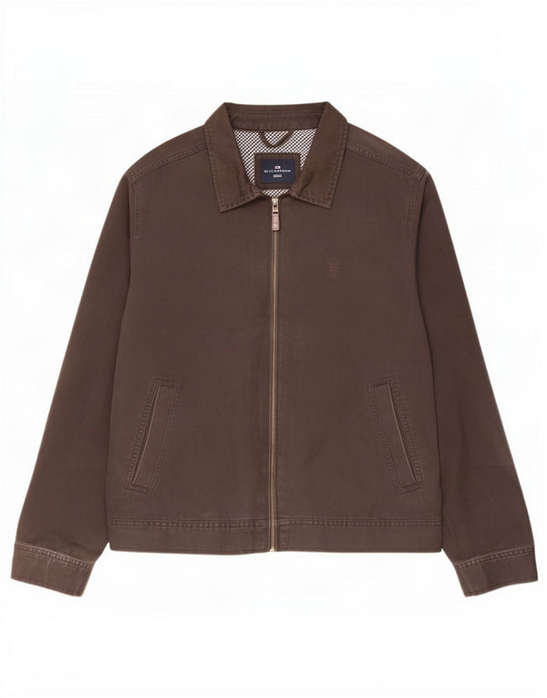 Marks & Spencer Herren Blue Harbor Bomberjacke UK 40 Große braune Baumwolle