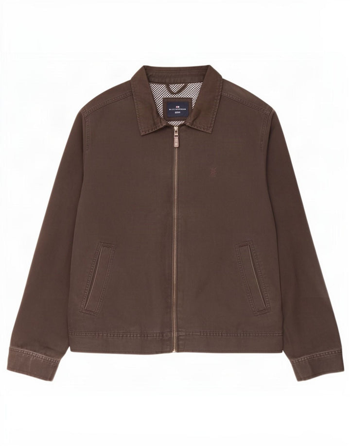 Marks & Spencer Herren Blue Harbor Bomberjacke UK 40 Große braune Baumwolle