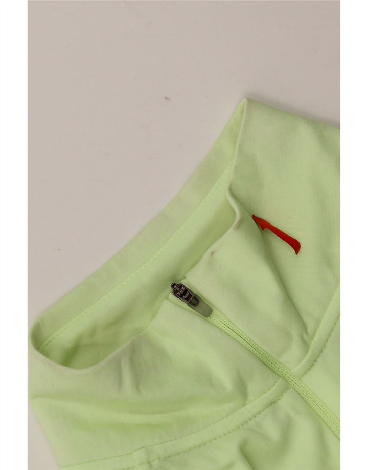 Nike Damen Dri Fit Zip Neck Pullover Trainingsanzug Top UK 14 Mittelgrün