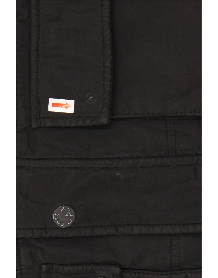 JACK & JONES Wattierte Herrenjacke mit Kapuze, UK 38, Mittelschwarz, Polyester