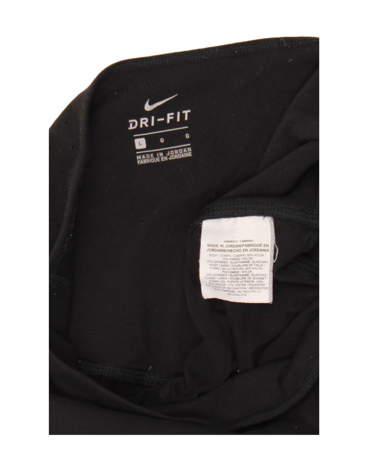 Nike Damen Dri Fit Capri Leggings UK 14 Large Schwarz Nylon