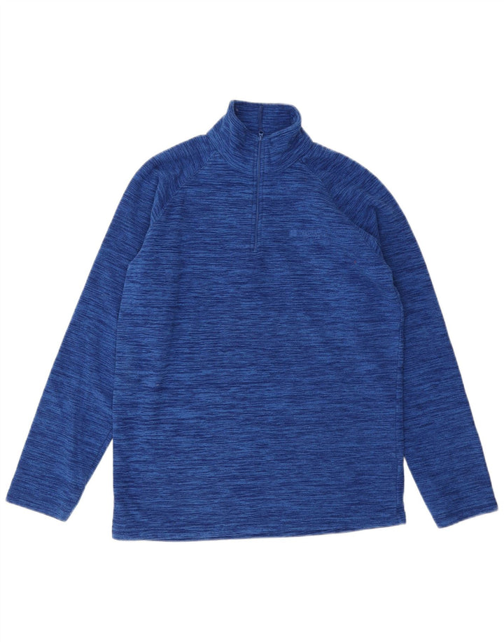 MOUNTAIN WAREHOUSE Herren-Fleecepullover mit Reißverschluss am Hals, klein, blau meliert
