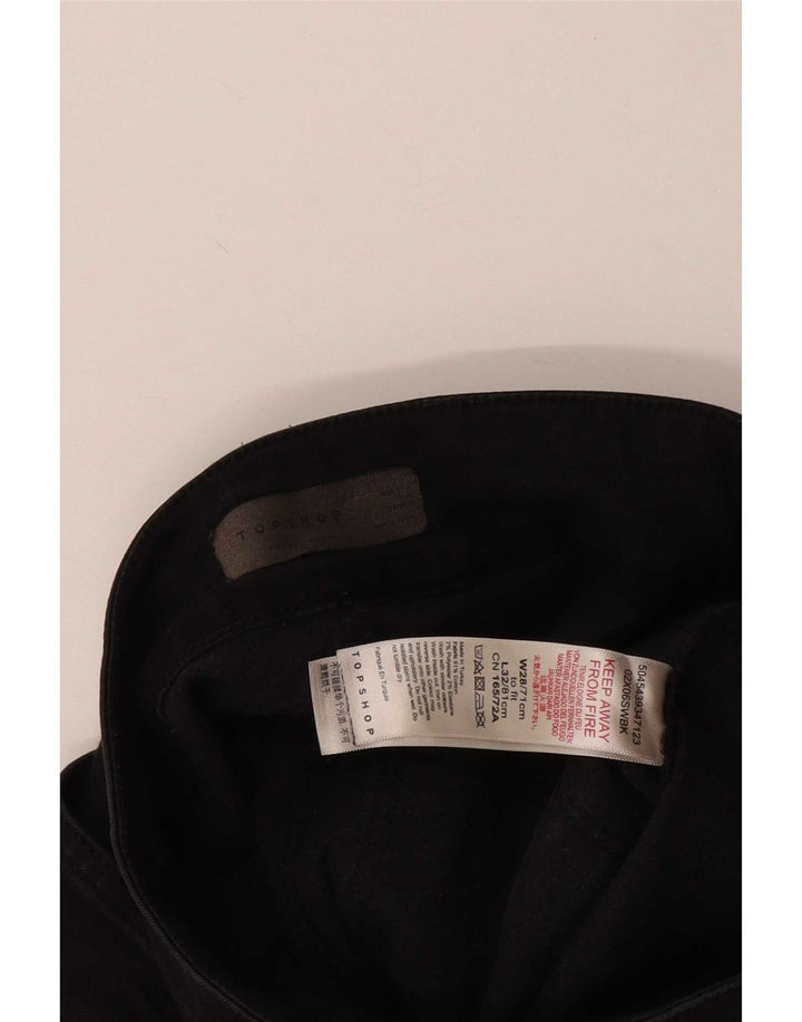 Topshop Damen Schlagjeans W28 L32 Schwarze Baumwolle