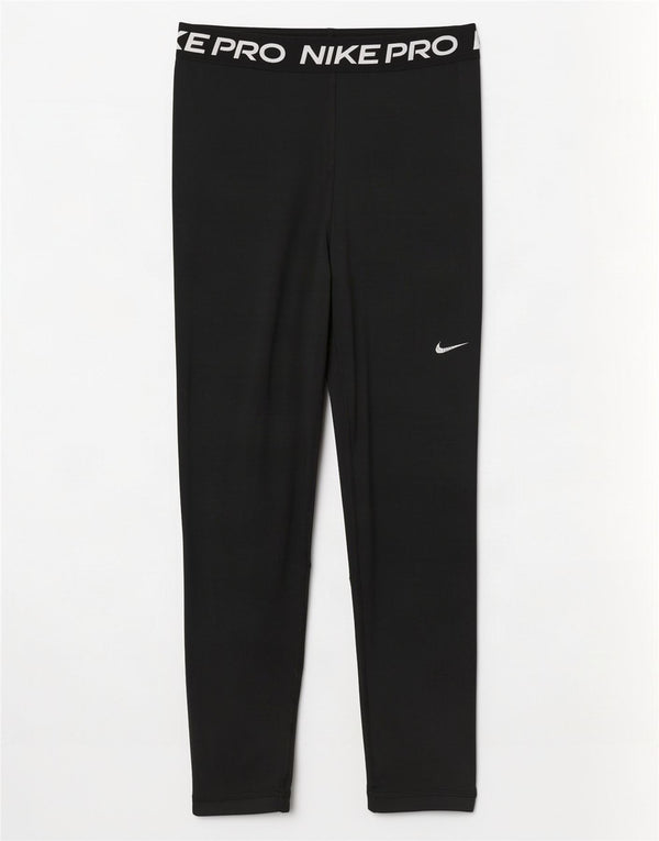 Nike Womens Dri Fit Graphic Crop Leggings UK 12 Mittelschwarzes Polyester