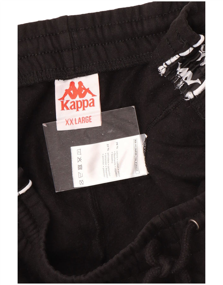 KAPPA Herren Grafik-Trainingshose, Jogginghose, 2XL, Schwarz, Baumwolle