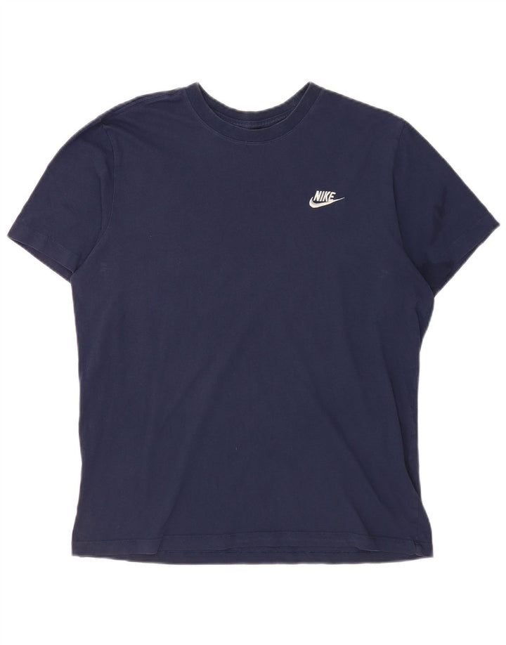 Nike Herren-T-Shirt-Oberteil, mittelgroß, marineblau, Baumwolle
