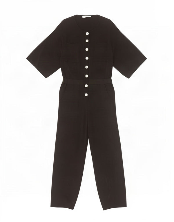 Zara Damen Overall mit 3/4-Ärmeln, UK 14, Mittelschwarz