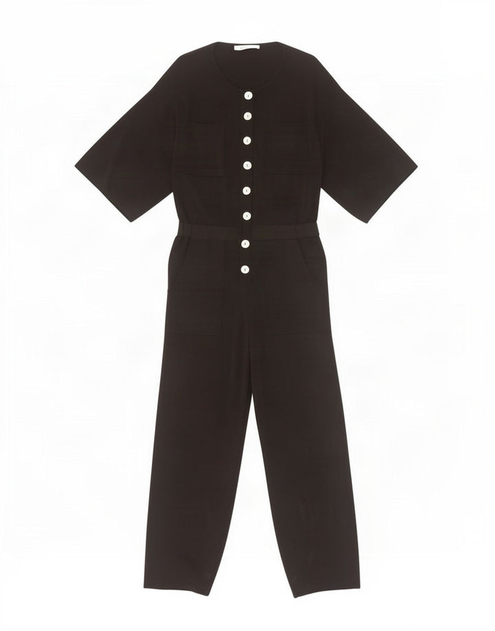 Zara Damen Overall mit 3/4-Ärmeln, UK 14, Mittelschwarz