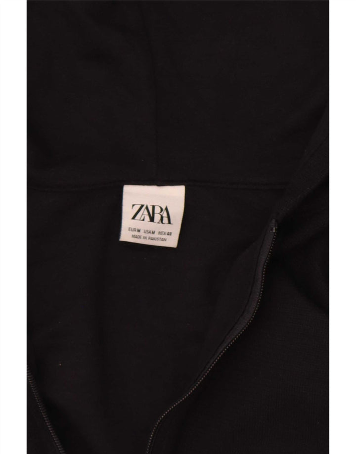 Zara Herren-Kapuzenpullover mit Reißverschluss, mittelgroß, Schwarz