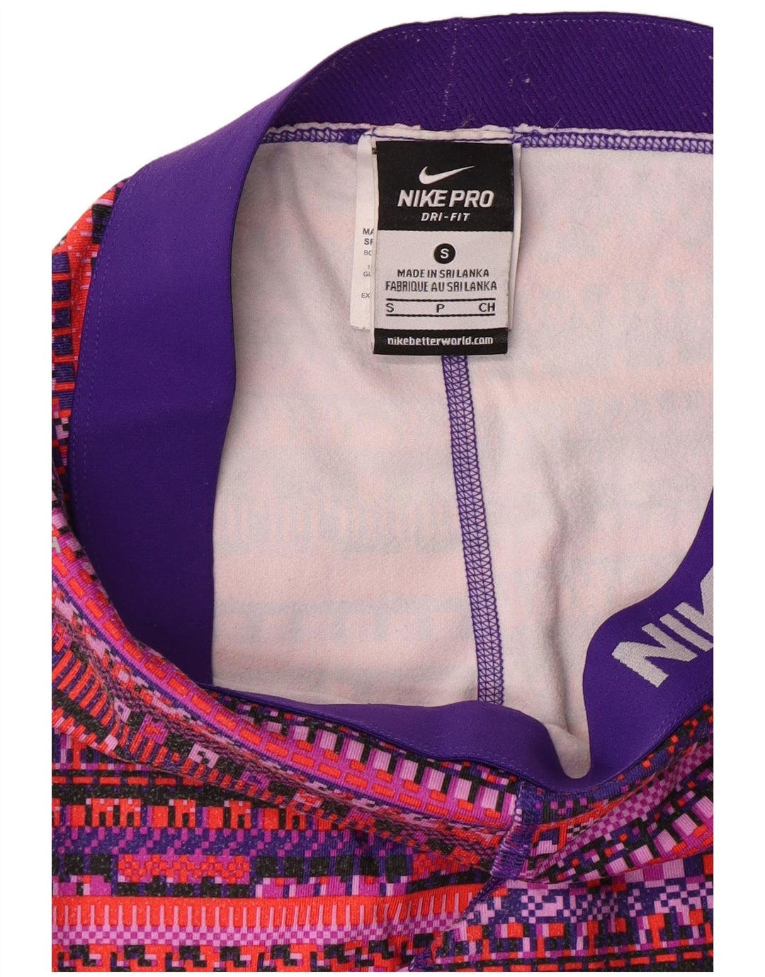 NIKE Womens Dri Fit Graphic Leggings UK 8 Small Mehrfarbig Geometrisch