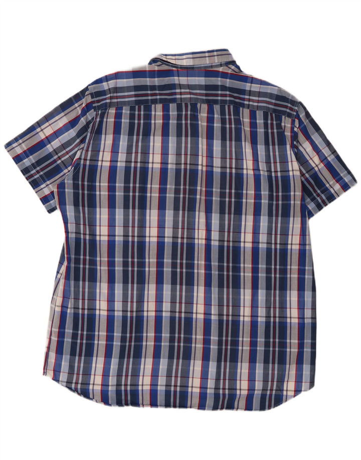 Carrera Herren Kurzarmhemd 3XL Blau kariert Baumwolle