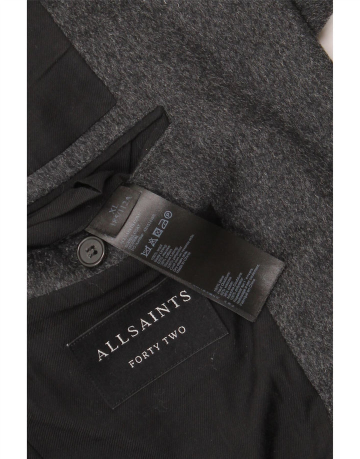 All Saints Herrenmantel UK 42 XL Graue Wolle
