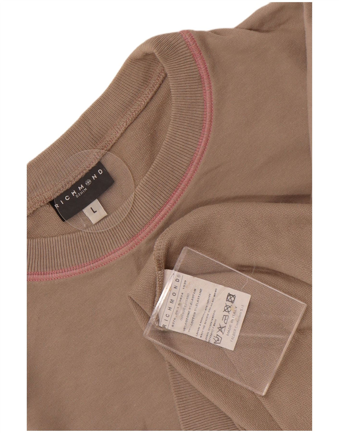 Richmond Herren-Sweatshirt mit Grafik, groß, braune Baumwolle