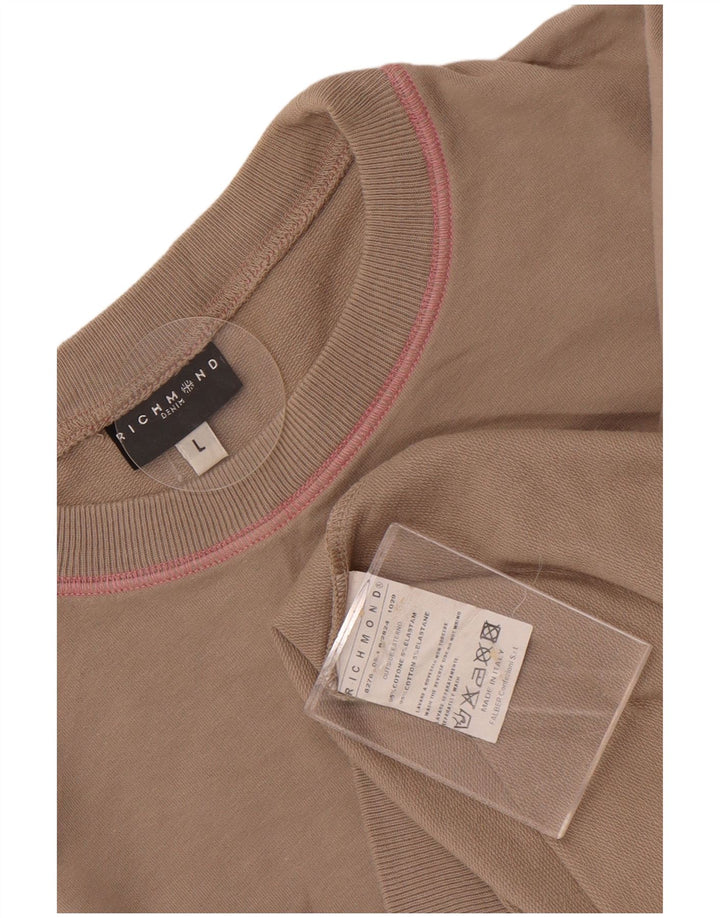 Richmond Herren-Sweatshirt mit Grafik, groß, braune Baumwolle