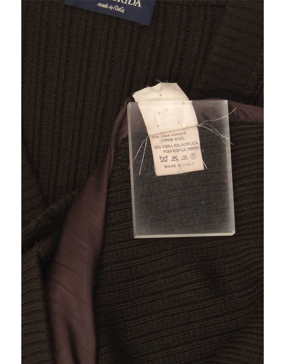 MALAGRIDA Herren-Strickjacke aus mittelbraunem Polyacryl