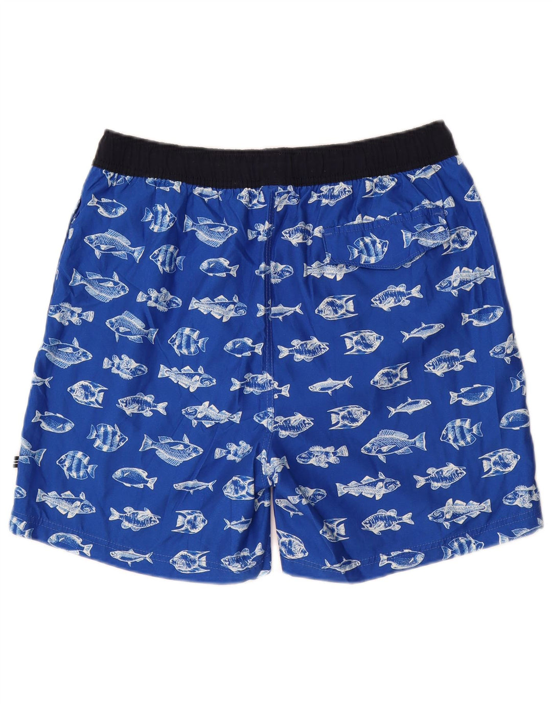 NAUTICA Herren-Badeshorts mit abstraktem Muster, mittelblaues Polyester