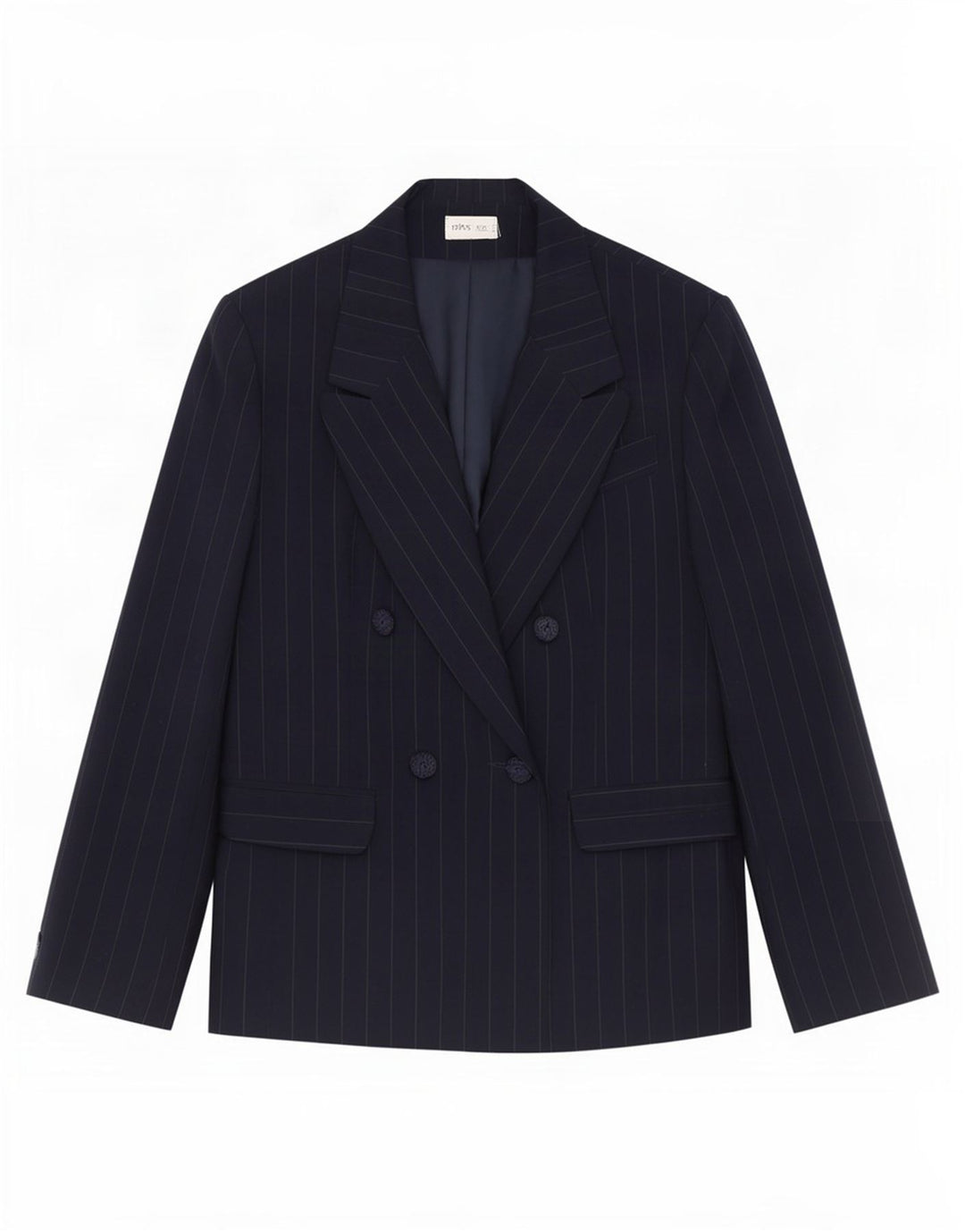 Bhs Zweireihiger Blazer für Damen, Gr. 44, Marineblau, Nadelstreifen