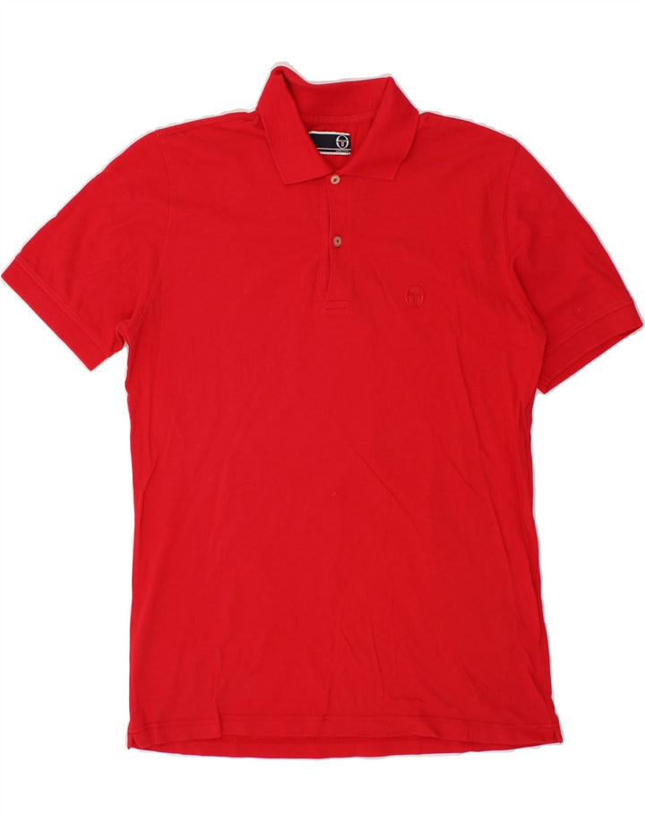 SERGIO TACCHINI Mens Polo Shirt IT 48 Medium Red Cotton Vintage Sergio Tacchini and Second-Hand Sergio Tacchini from Messina Hembry 