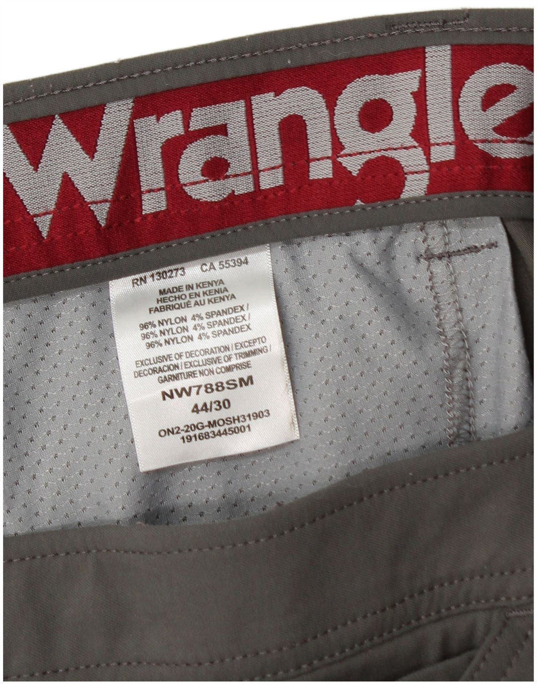 WRANGLER Gerade Cargohose für Herren, W44, L30, graues Nylon