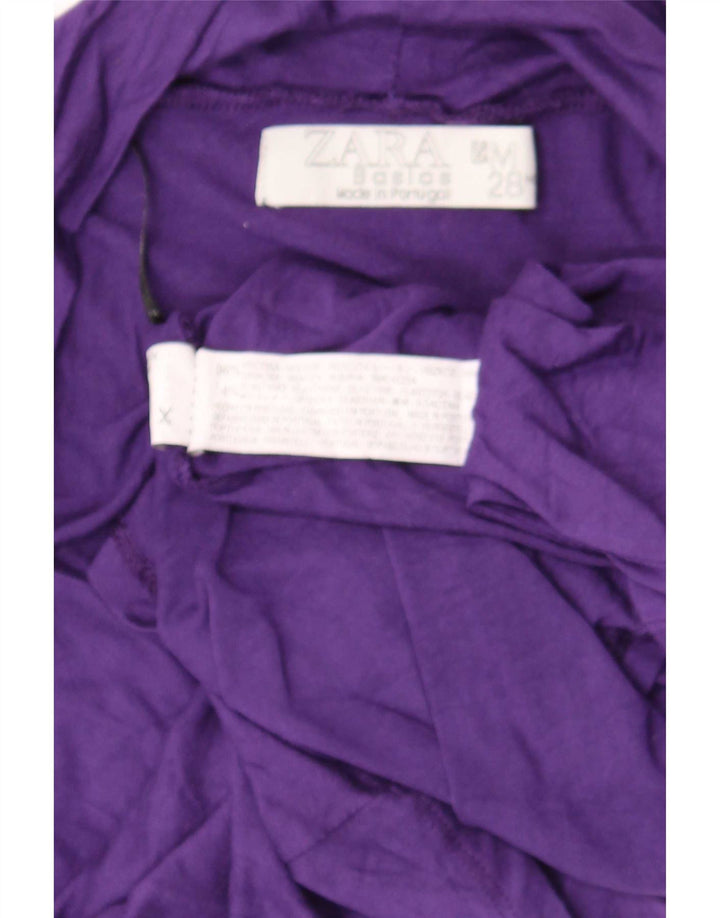 Zara Damen Top 3/4 Ärmel UK 12 Mittellila Viskose
