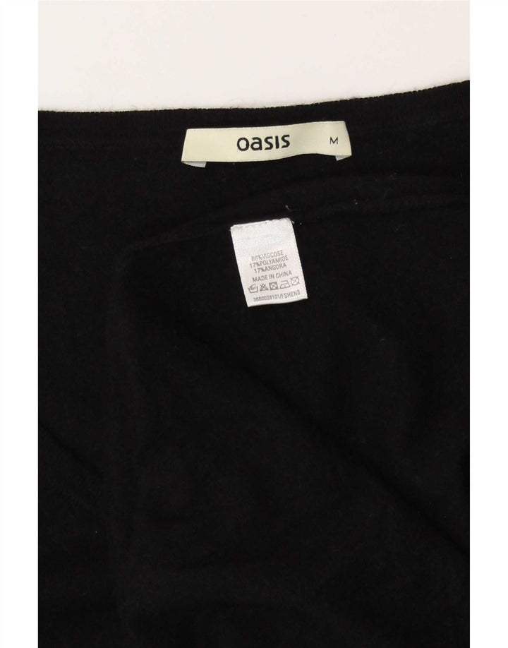 Oasis Langärmliges A-Linien-Kleid für Damen, UK 12, Mittelschwarz, Viskose