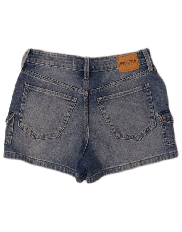 Hollister Damen Mom High Rise Denim Shorts W27 Small Blau