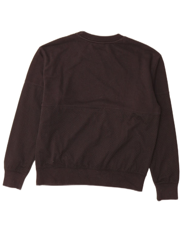 Champion Damen Grafik-Sweatshirt-Pullover UK 16 Große schwarze Baumwolle