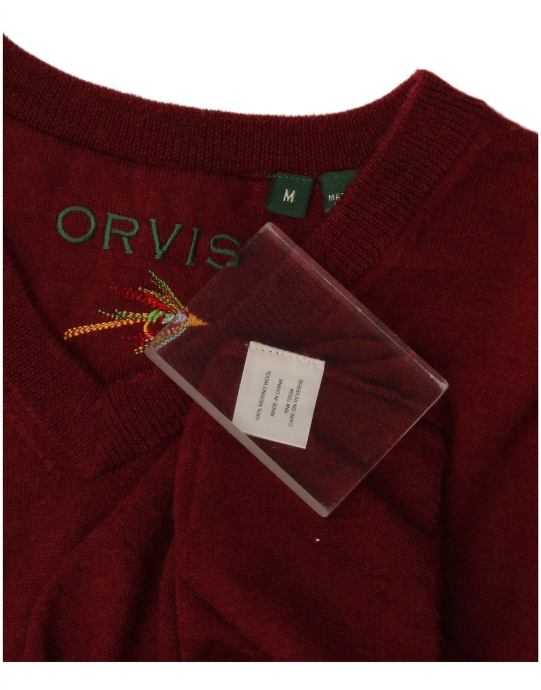 Orvis Herren-Weste-Tanktop aus Merinowolle in mittlerer Burgunderrot