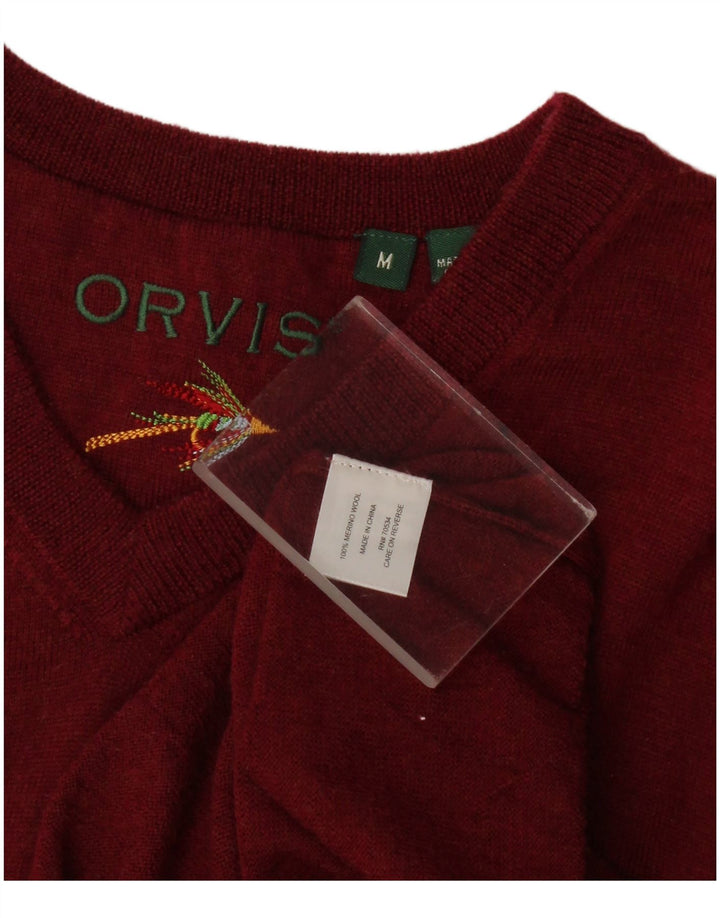 Orvis Herren-Weste-Tanktop aus Merinowolle in mittlerer Burgunderrot