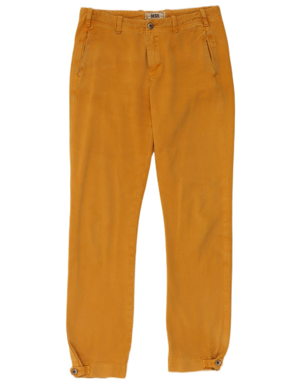 Gerade Damen-Chinohose von Diesel, W27, L29, gelbe Baumwolle