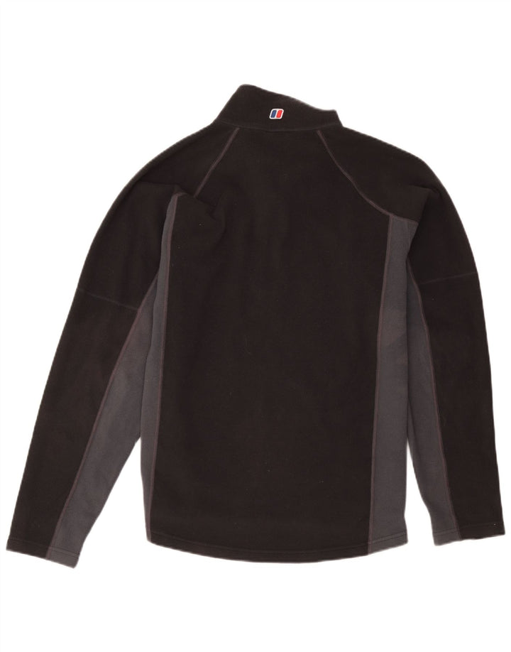 Berghaus Herren-Fleecepullover mit Reißverschluss am Hals, Mittelschwarz, Farbblock