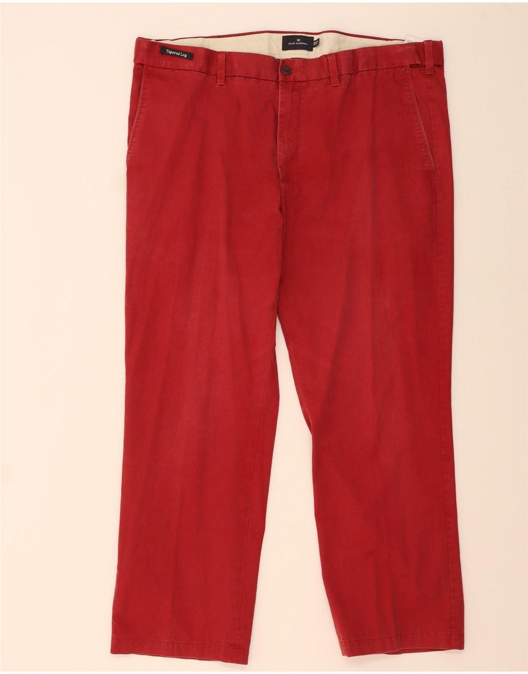 Marks & Spencer Mens Blue Harbour Straight Chino Trousers W42 L29 Red