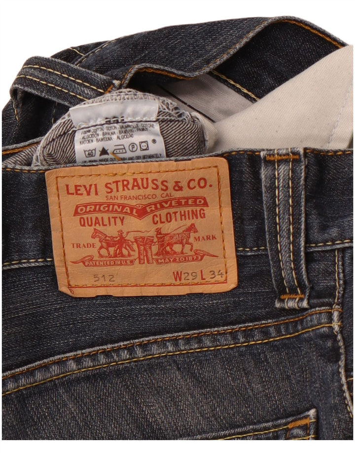 LEVI'S Herren 512 Slim Denim Shorts W29 Small Blaue Baumwolle