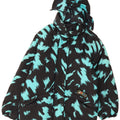 Vintage Damen Kapuzenjacke gepolstert UK 16 Large Black Tie Dye